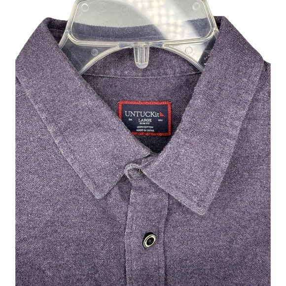 UNTUCKit Men's Large Purple Long Sleeve Slim Fit Button Down Shirt - Picture 1 of 12